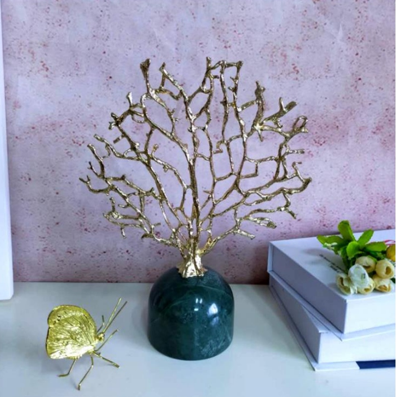 Ánh sáng sang trọng, đá cẩm thạch kim loại sáng tạo, đồ trang trí cây san hô, tôn vật Trung Hoa, đồ nội thất nhà, phòng khách, đồ nội thất đỉnh bàn