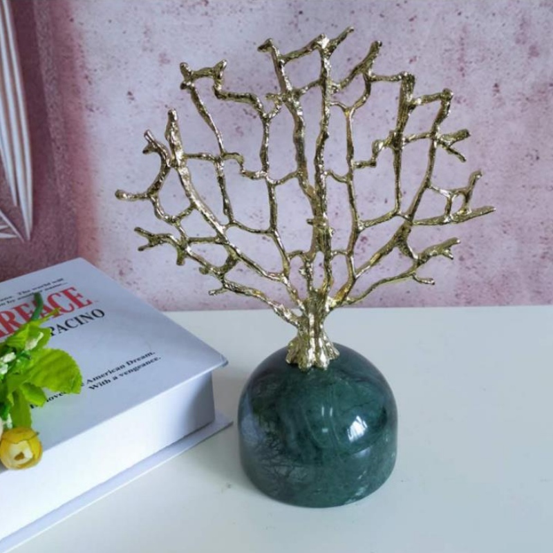 Ánh sáng sang trọng, đá cẩm thạch kim loại sáng tạo, đồ trang trí cây san hô, tôn vật Trung Hoa, đồ nội thất nhà, phòng khách, đồ nội thất đỉnh bàn