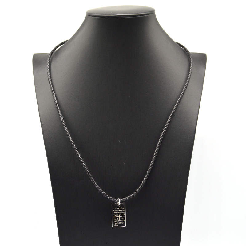 Thép không gỉ Mặt dây chuyền Dây da Leather rfbnck0088