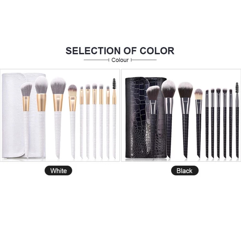 2020 Bộ bàn chải mỹ phẩm mô hình cá sấu mới với sợi mờ