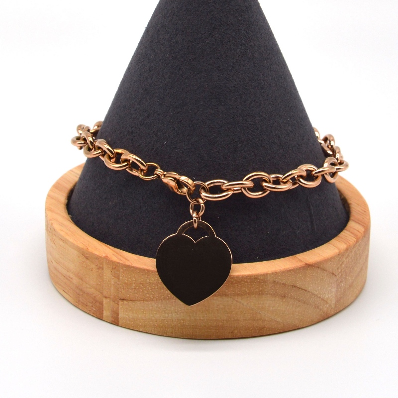 Thép không gỉ hình trái tim chuỗi vòng đeo tay rfbbg0069