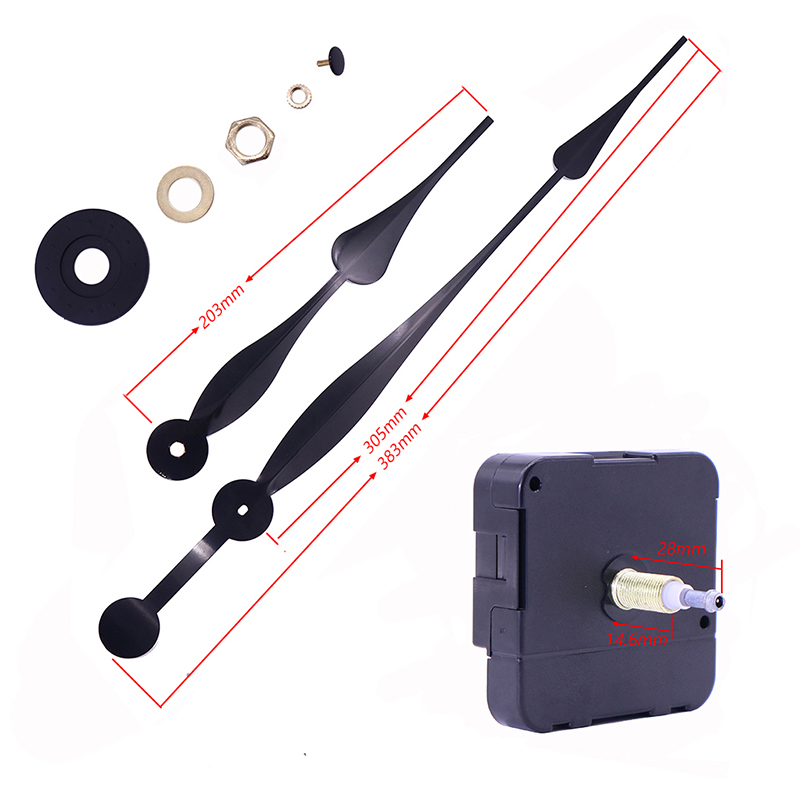 HR1688 23mm đồng hồ màu đen thạch anh và kim đồng hồ lớn