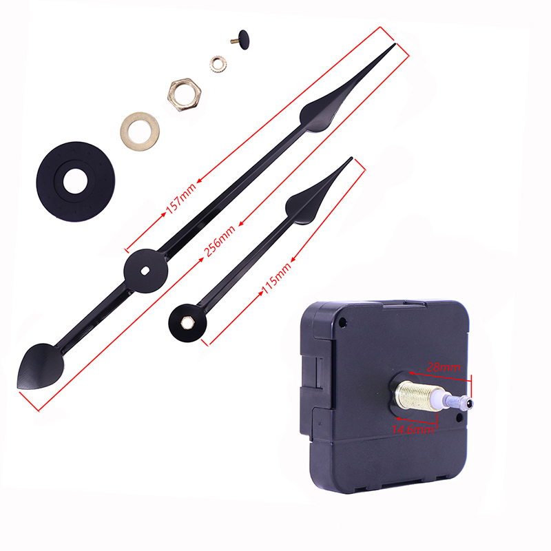 HR1688 23mm đồng hồ màu đen thạch anh và kim đồng hồ lớn