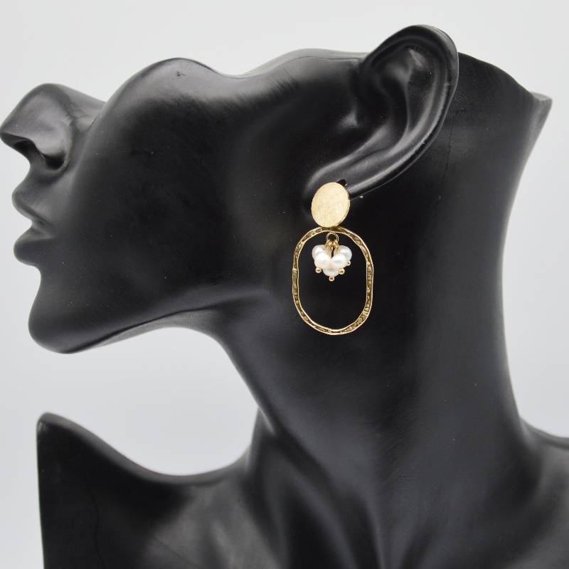 khuyên tai Thép, trang sức thời trang, trang sức thời trang, Ngọc Trai Thép ♪