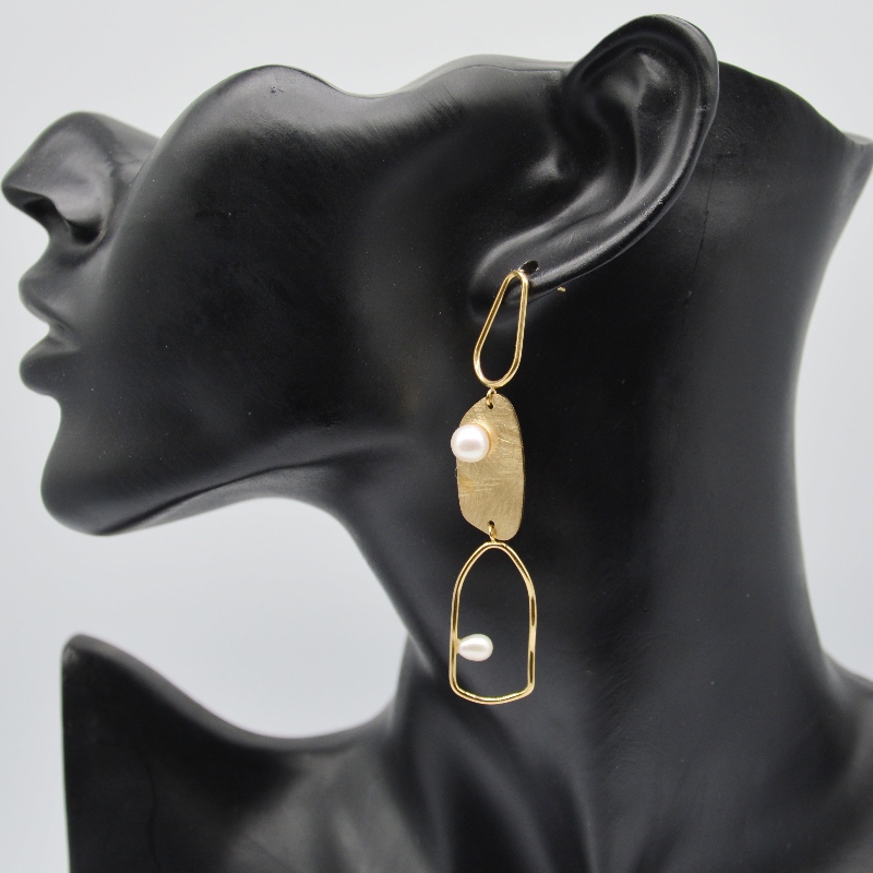 khuyên tai thép gai, trang sức thời trang, trang sức thời trang, Pearl Jewelary fdany3color