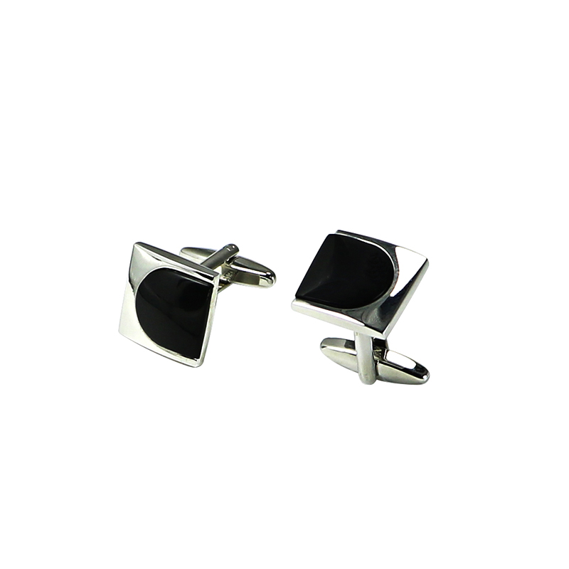 Black Agate Square Liên kết Cuff nam