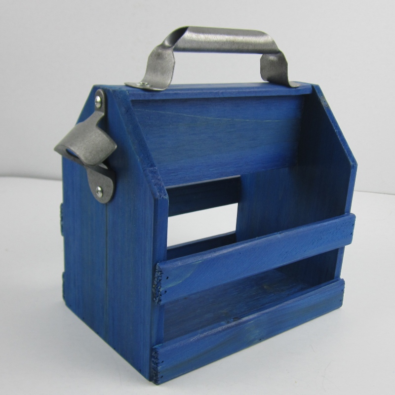 Chai bia bằng gỗ 6 gói có nắp mở