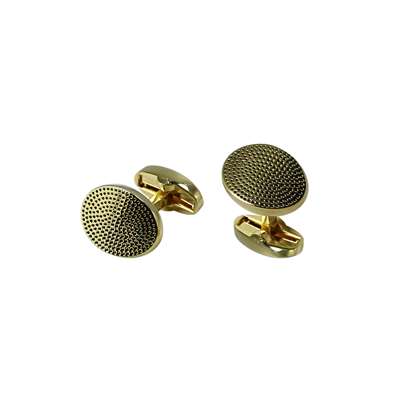 Black Domes mạ vàng Oval Cuff Links