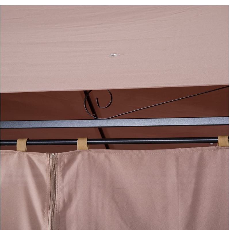 Gazebo khung kim loại 2 tầng 10 'x 13' ngoài trời có rèm cho hiên