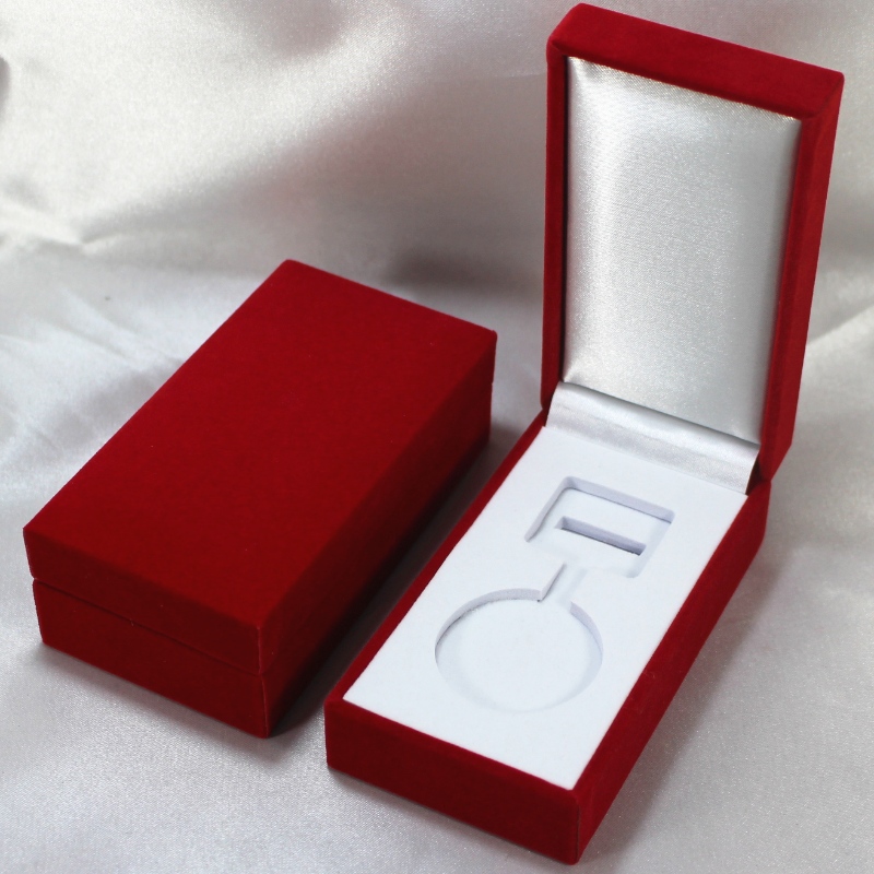 Mục V-10 hình chữ nhật Hộp giấy giả da cho huy chương & huy hiệu 40 * 80 mm, vv mm. 60 * 111 * 38, trọng lượng khoảng 82g