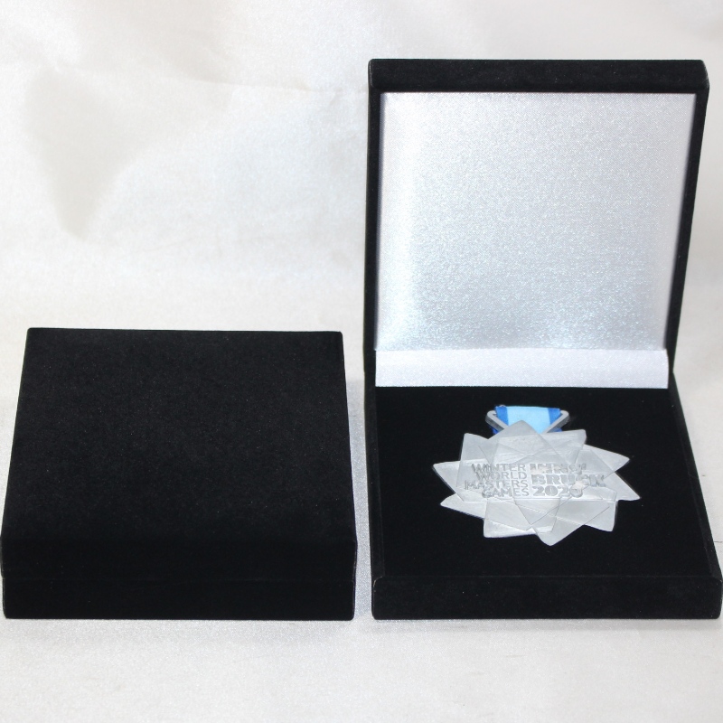 Vật phẩm Hộp da PU V-19 vuông cho đồng xu 90 * 90mm, huy chương & huy hiệu, vv mm. 110 * 125 * 33, trọng lượng khoảng 140g