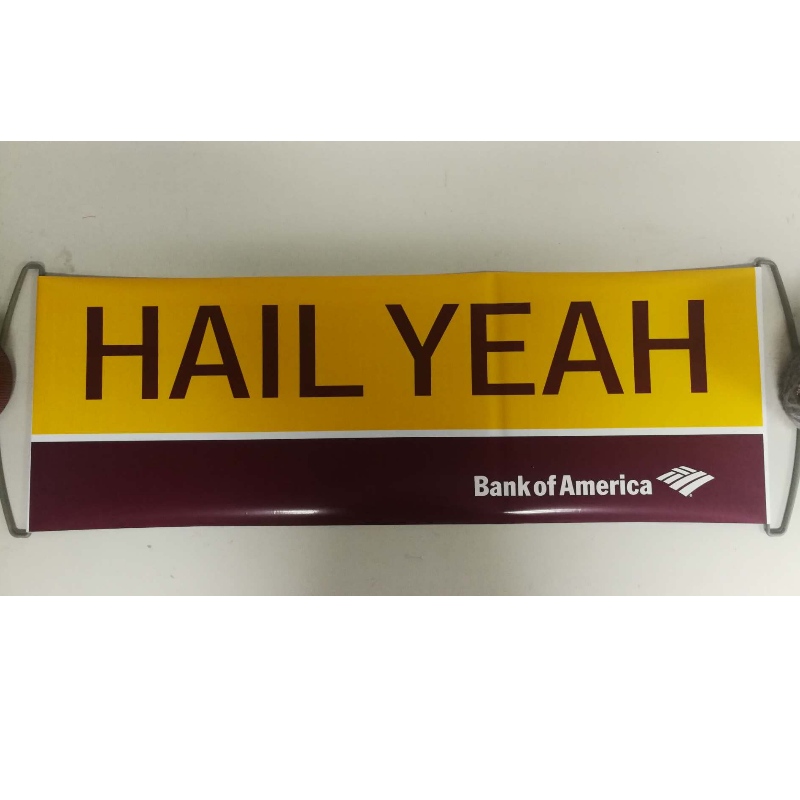 Tự chọn the Logo Hand Held Roller Banner- màu đỏ 24x6CM