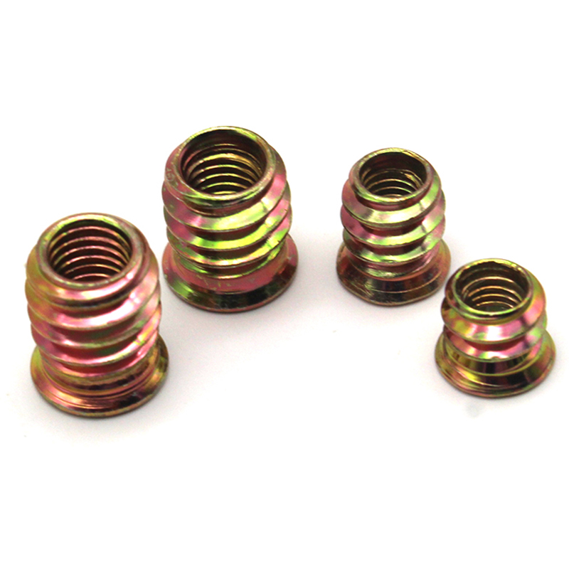 M6 M8 M10 Bộ đếm màu vàng kẽm Chèn Nut Chủ đề cho nội thất gỗ