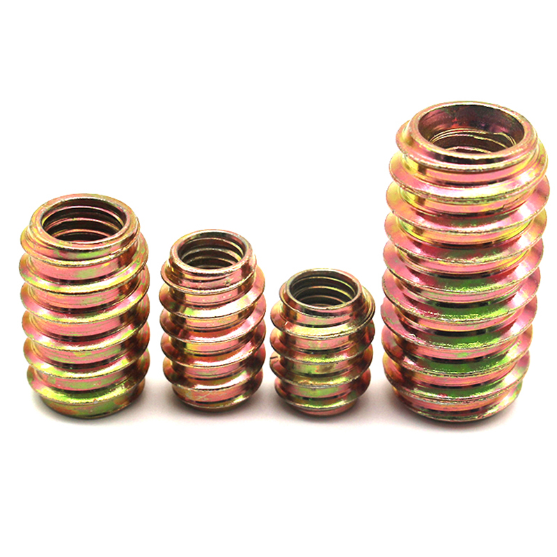 M6 M8 M10 Vàng mạ kẽm Hex Ổ cắm chèn Nuts cho đồ gỗ