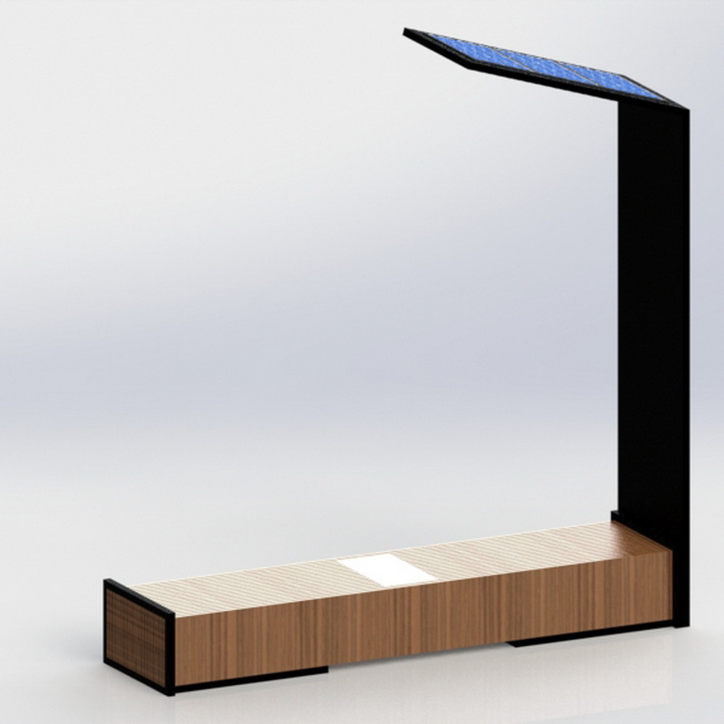 Thép không gỉ USB thông minh sạc USB Băng ghế dự bị ngoài trời với màn hình LED