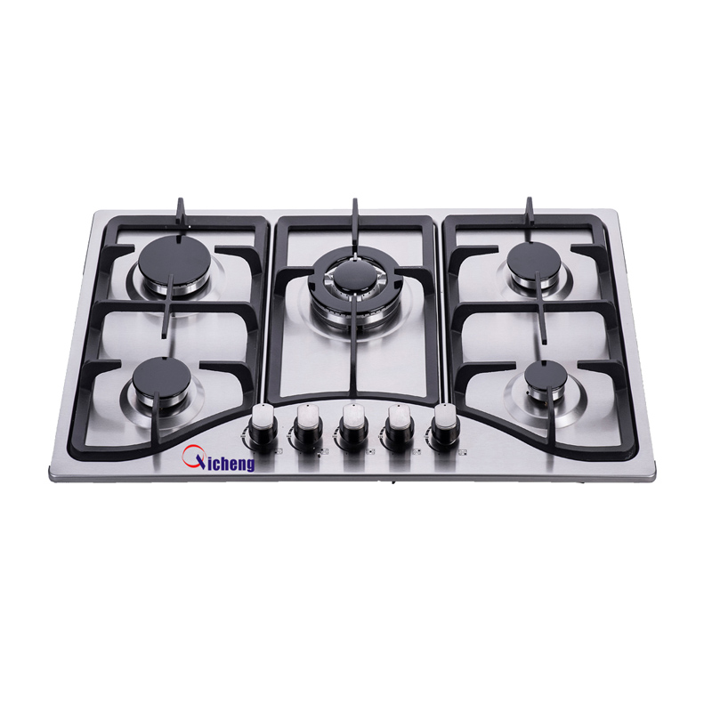 Nhãn hiệu OEM 210 thép không gỉ 5 đầu đốt trong bếp gas