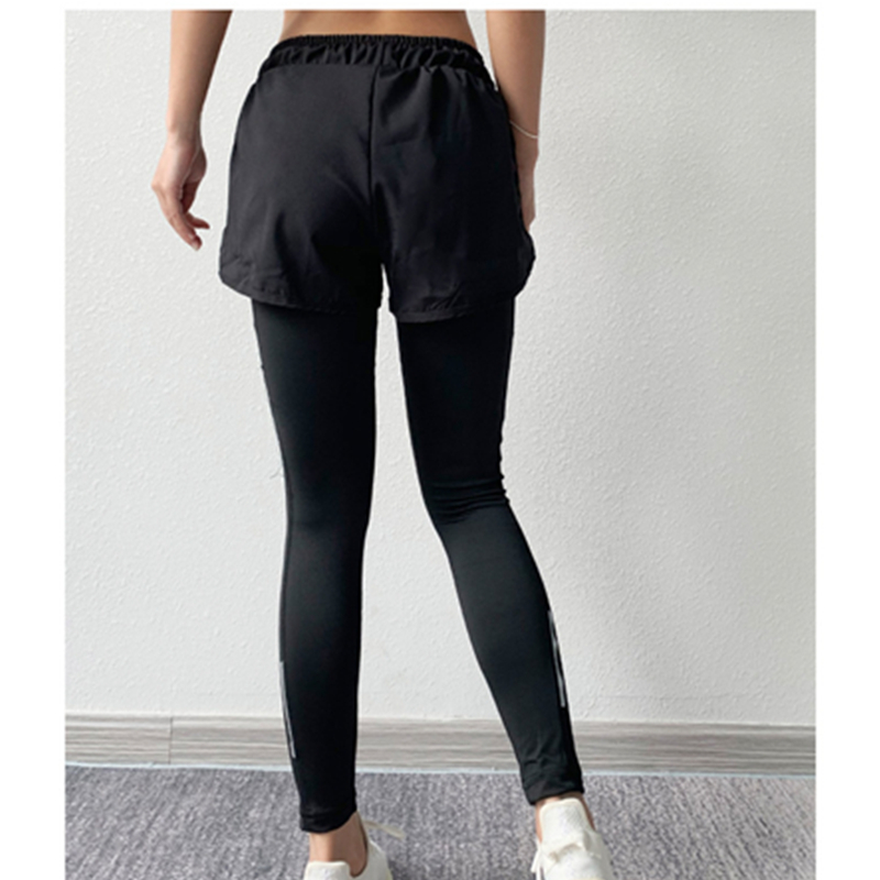 Thời trang nữ tập thể dục Fake hai mảnh quần thể dục yoga chạy đáy