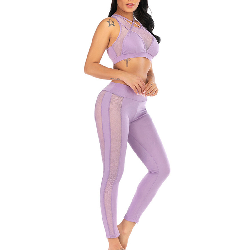 Châu Âu và Hoa Kỳ bộ đồ băng gạc hấp dẫn mặc đồ yoga qua vai cho phụ nữ tập thể dục