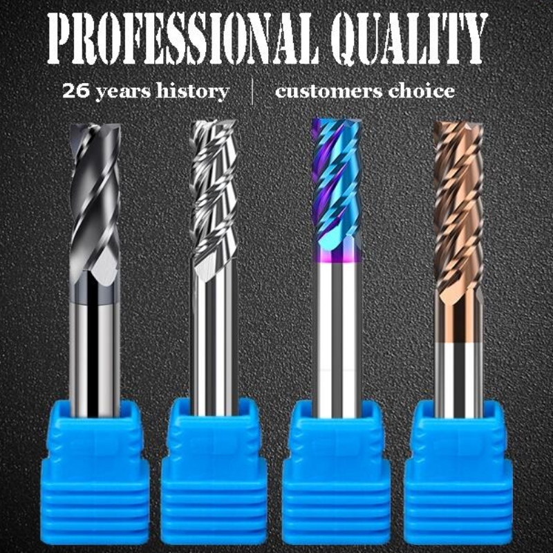 Integral end mill series: 1\/4 inch cnc solid cut cut vonfram cacbua phẳng phẳng gỗ thô kết thúc máy nghiền carbite endmills endmill 4 sáo