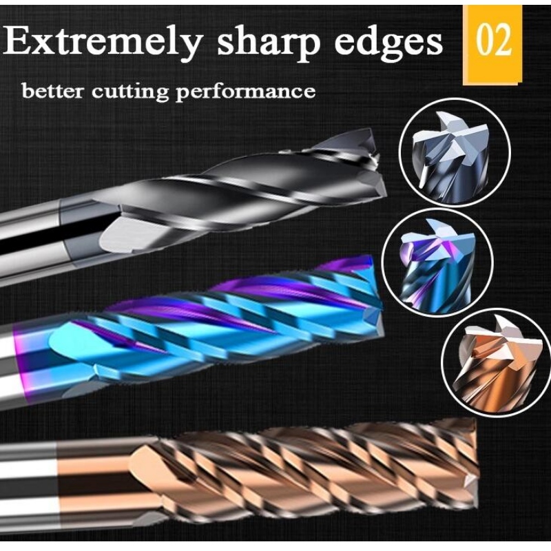 Integral end mill series: 1\/4 inch cnc solid cut cut vonfram cacbua phẳng phẳng gỗ thô kết thúc máy nghiền carbite endmills endmill 4 sáo