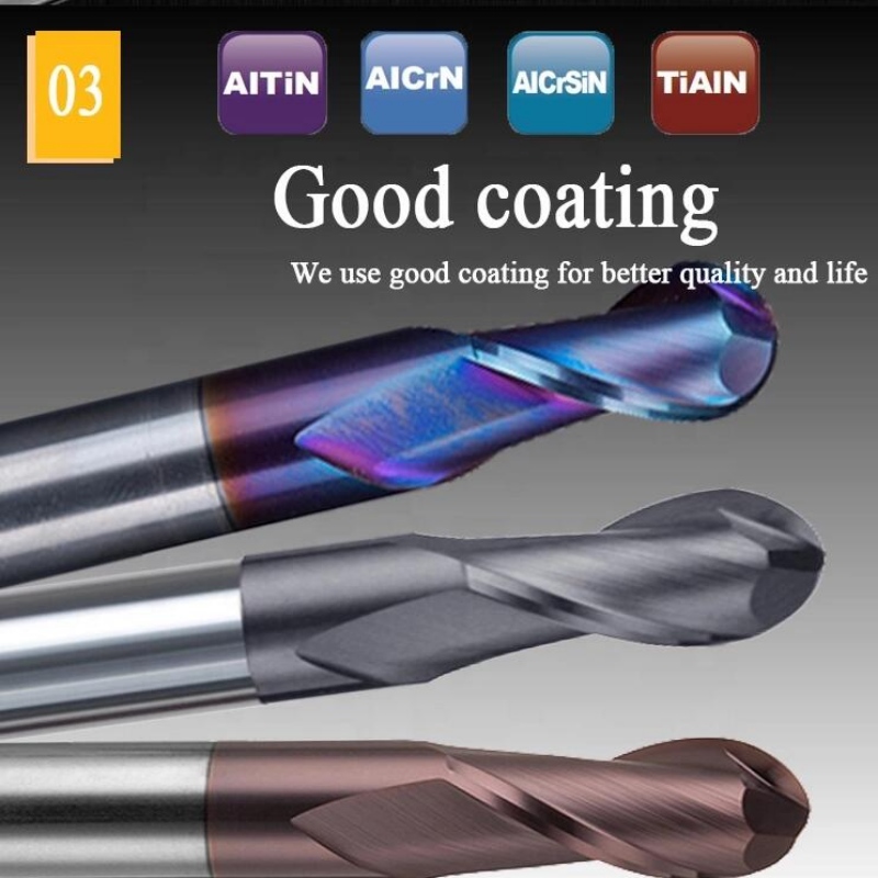 Sê-ri máy nghiền cuối tích hợp: cacbua thép vonfram 200mm 200 mm 6 hrc55 vòng r3 4 sáo hrc 45 ballnose bóng mũi nhôm cuối cối xay nhà máy cho cnc