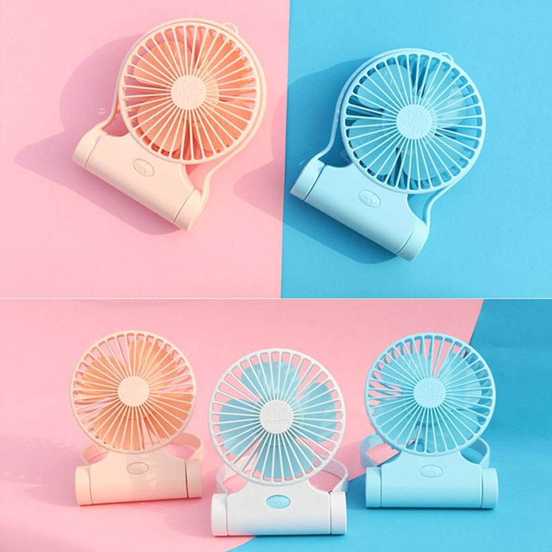 Quạt treo cổ điện tử USB Sạc máy tính để bàn cầm tay Mini ngoài trời cầm tay điều chỉnh góc - Trắng