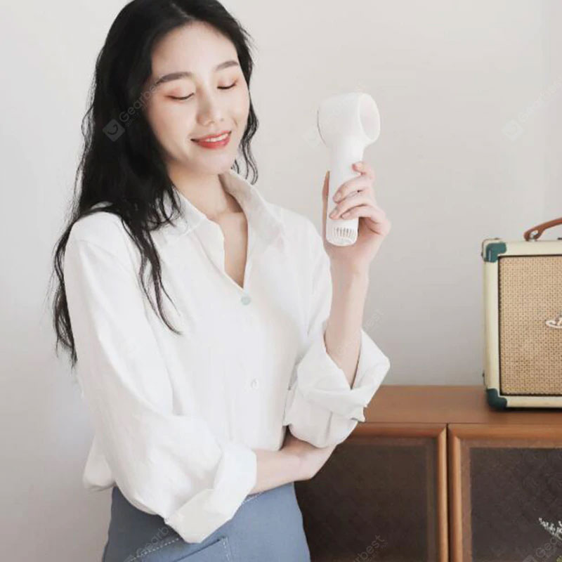 Quạt cầm tay Juntaitong MiNi Quạt không cánh an toàn Không gió mạnh Tiếng ồn thấp Tiếng ồn đẹp và cầm tay Xe du lịch Sử dụng quạt - Trắng