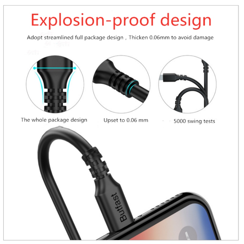 Cáp dữ liệu điện thoại di động 2A sạc 2 trong 1 Loại điện thoại di động Cáp dữ liệu sạc nhanh an toàn