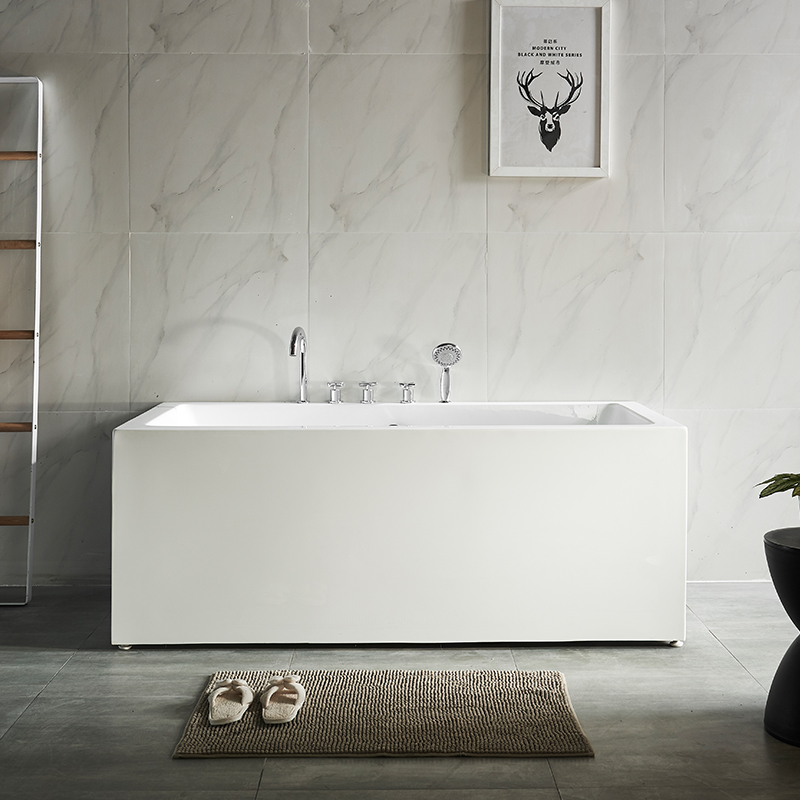 Hình chữ nhật đứng độc lập Một mình cổ điển acrylic Whirlpool Matte Acrylic Bồn ngâm