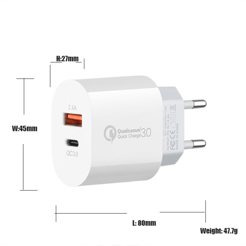 Bộ sửa chữa siêu nhanh, siêu nhanh, kiểu Qt 3.0 18w Bộ nạp nạp nạp nạp nạp xách tay Usb Mẫu C Bộ nạp thích hợp