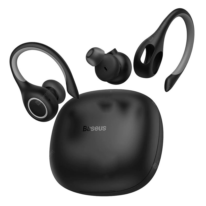 Baseus Encok W17 Sport Earbuds Bluetooth Tai nghe Tai nghe không dây TWS Tai nghe hỗ trợ sạc không dây Qi Cảm ứng thông minh IP55 Chống nước - Màu đen