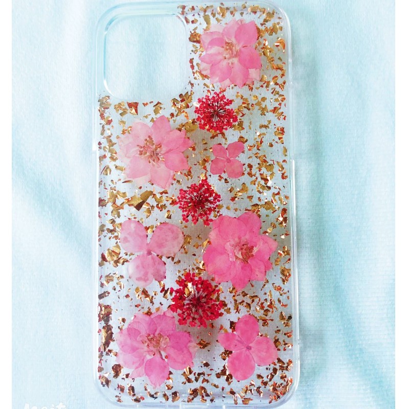 Nhà sản xuất Custom Fashion Apple iPhone 11 pro max đặc biệt hoa khô thật dập nổi nhỏ hoa tươi hộp đựng điện thoại