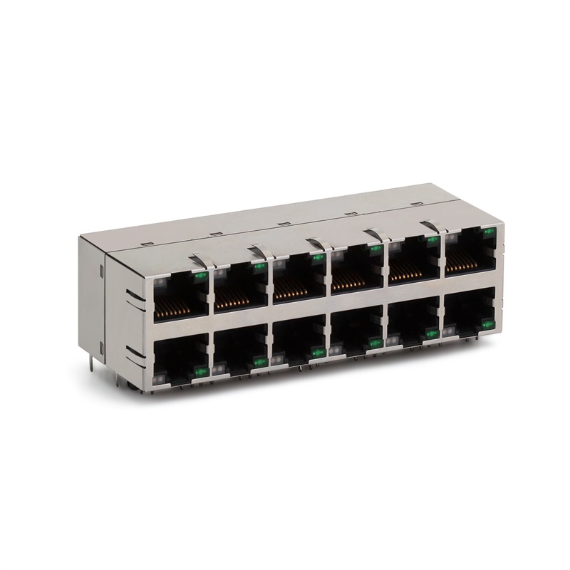 RJ45,2X6 (Bộ lọc), Đèn LED, Vỏ chắn