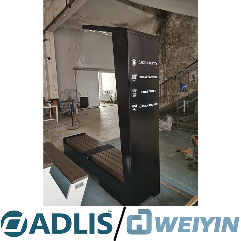 Kích thước lớn Màn hình quảng cáo đa chức năng chất lượng cao Ghế băng thông minh năng lượng mặt trời để bán