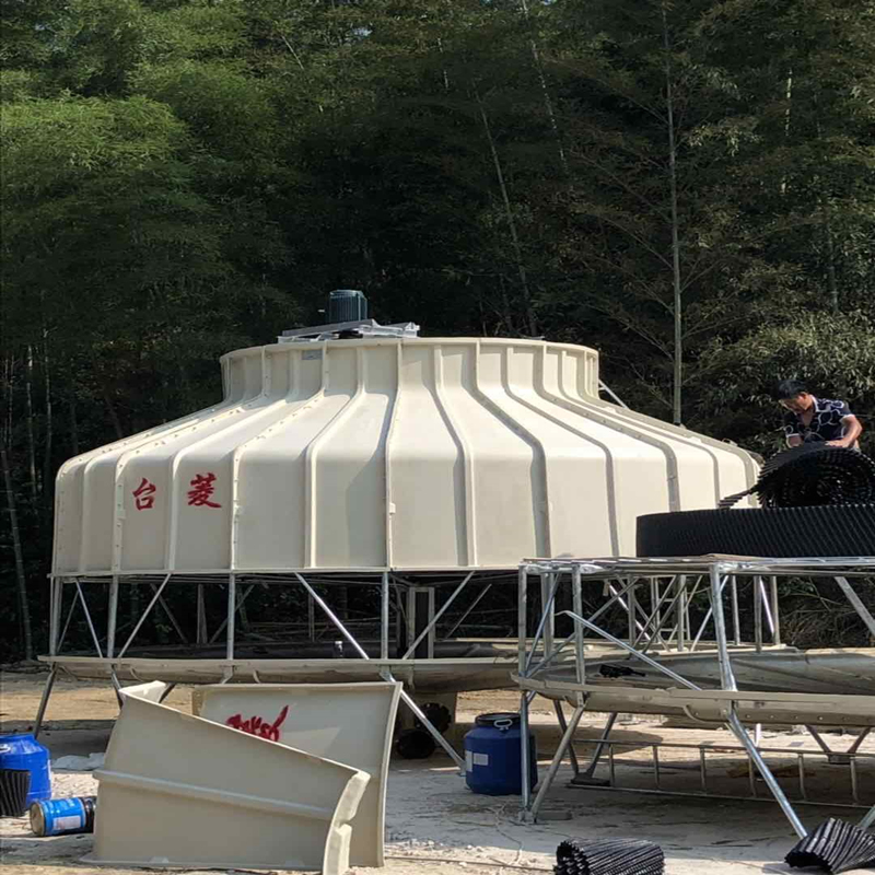 Tháp giải nhiệt ngược dòng bằng sợi thủy tinh gia cố 500 tấn sản xuất tại Trung Quốc