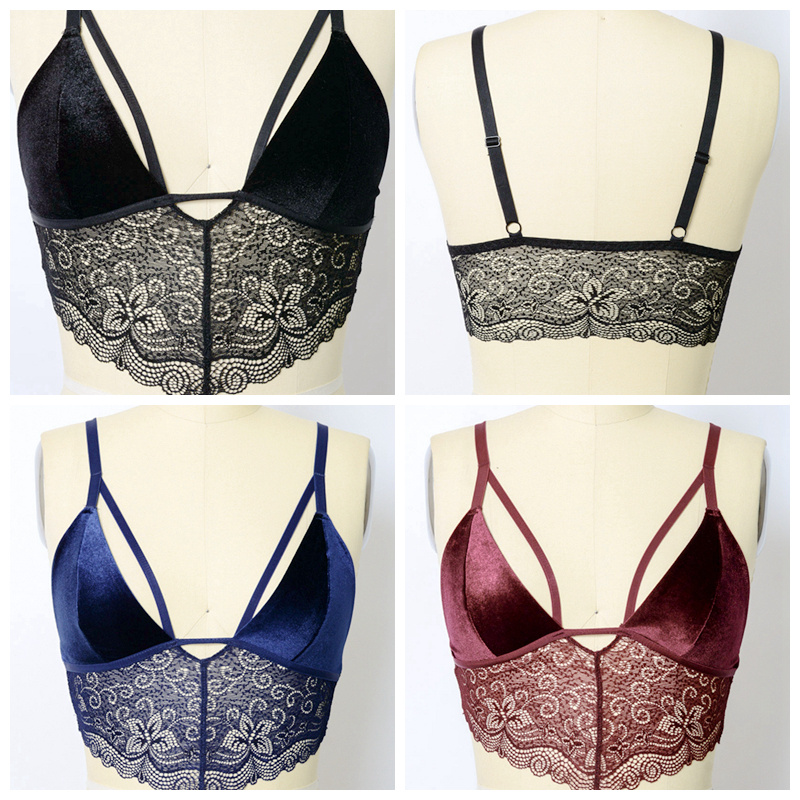 GA-5401 Grace Girl Velvet Longline Ren Bralette Bán buôn