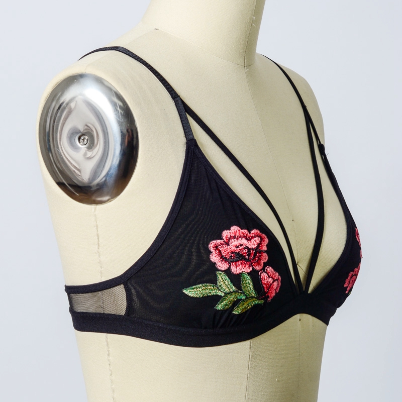 GA-5419 Grace Girl Rose Thêu Patch Dây đeo Bralette Bán buôn