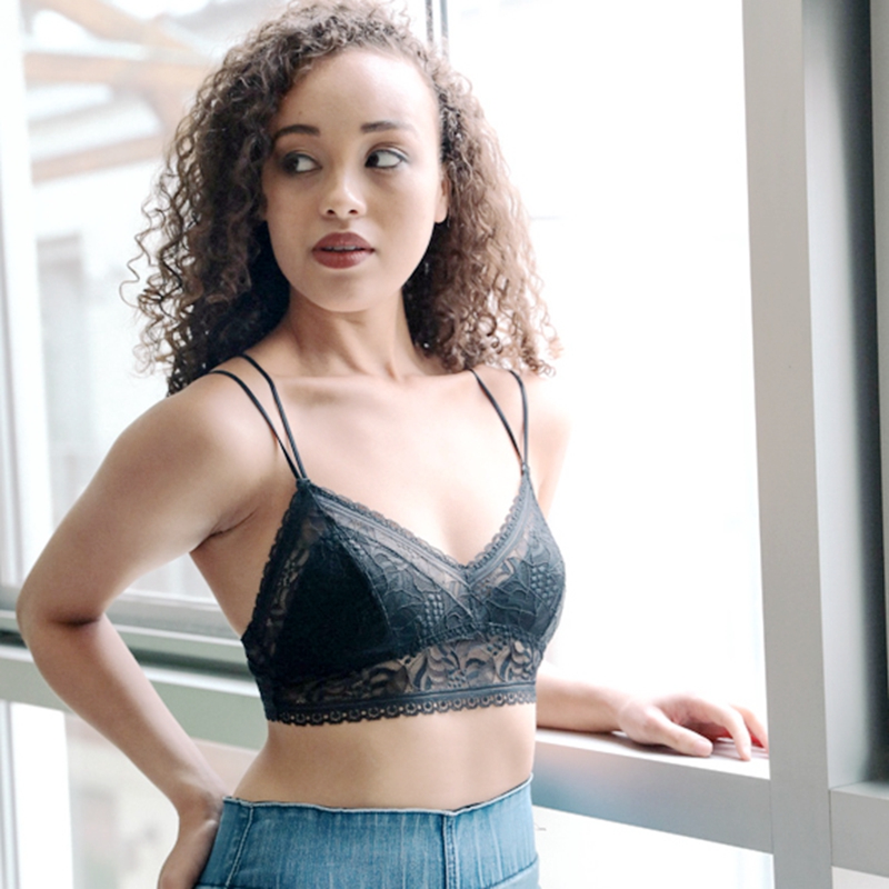 GA-5506 Grace Girl Strappy Back Bralette ren hình học