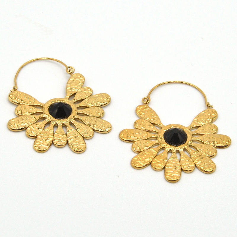 Thép không gỉ mạ vàng trang sức phong cách bohemian retro bông tai bông tuyết cho phụ nữ Nhà máy chế biến đồ trang sức Ruifanbao Trung Quốc