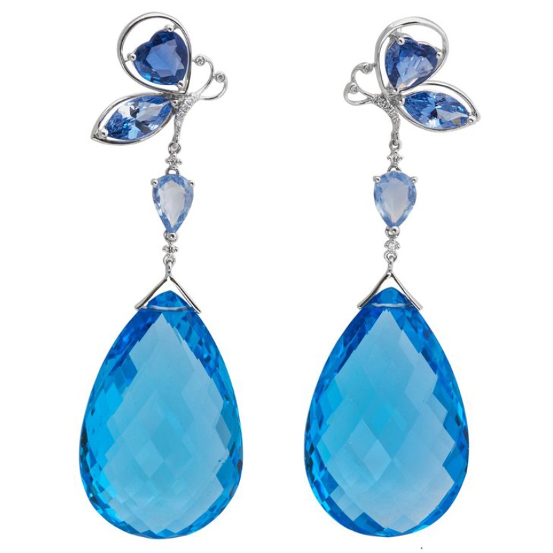 925 sterling bạc mặt dây chuyền bướm bông tai vuốt thiết lập nghề thủ công Nhà máy chế biến đồ trang sức Ruifanbao Trung Quốc