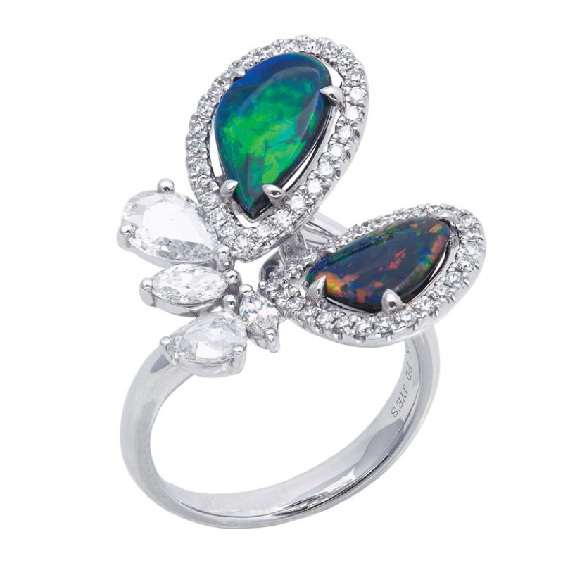 Nhẫn bạc nữ 925 khảm zircon vuốt côn trùng phong cách Âu Mỹ