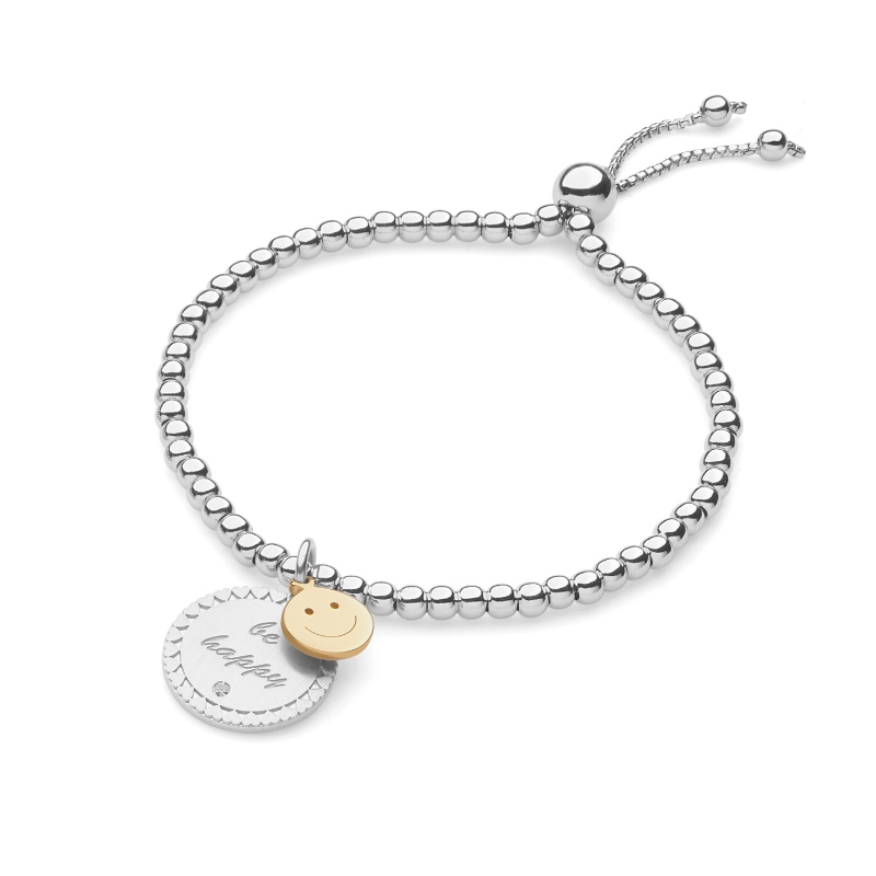 Phụ nữ phong cách Châu Âu và Mỹ dễ thương khuôn mặt cười đơn giản dễ thương bằng thép không gỉ có thể di chuyển được clasp vòng đeo tay Nhà máy trang sức Ruifanbao Trung Quốc