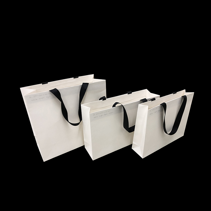 Túi quà màu trắng với tay cầm ruy băng Satin Kích thước nhỏ, vừa và lớn