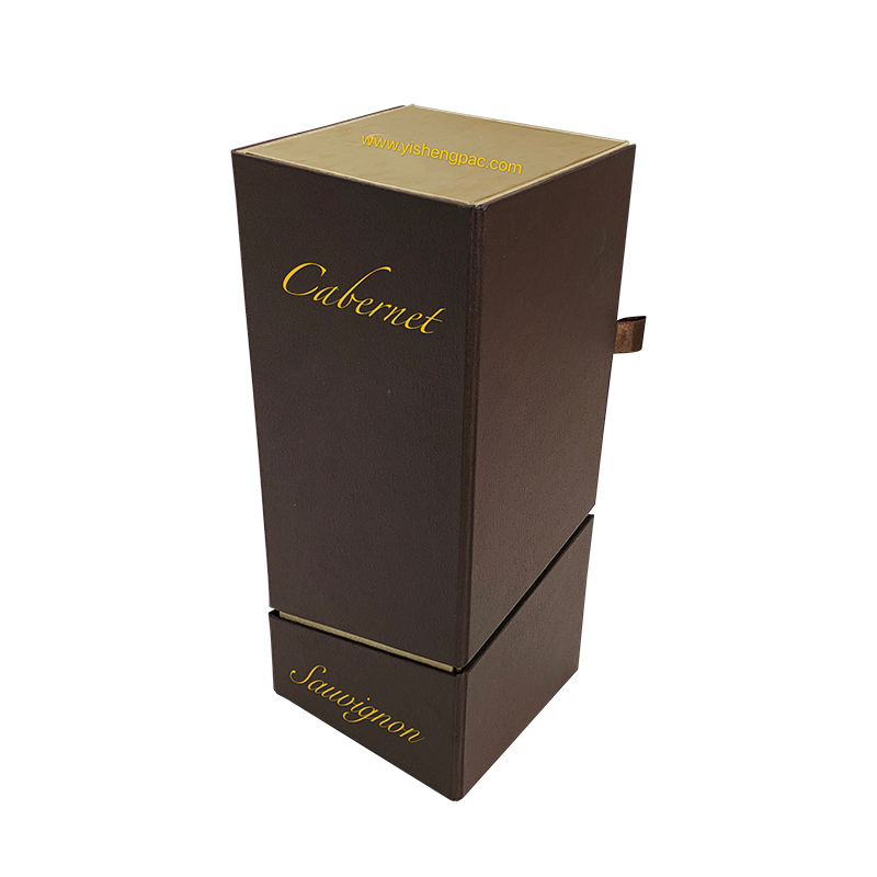 Hộp quà tặng từ tính có thể gập lại được màu nâu cho rượu Whisky