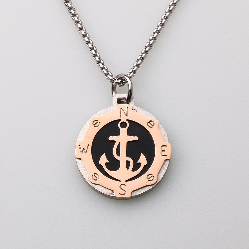 Ý phong cách trang sức bằng thép không gỉ bánh lái gió neo mặt dây chuyền của nam giới sản xuất tại Trung Quốc