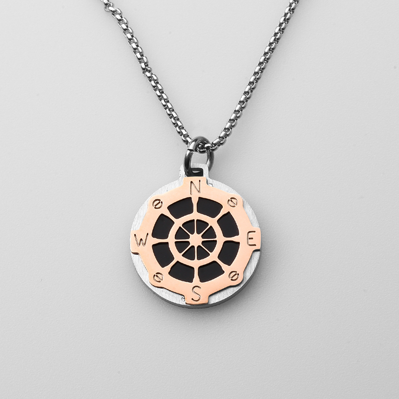 Ý phong cách trang sức bằng thép không gỉ bánh lái gió neo mặt dây chuyền của nam giới sản xuất tại Trung Quốc