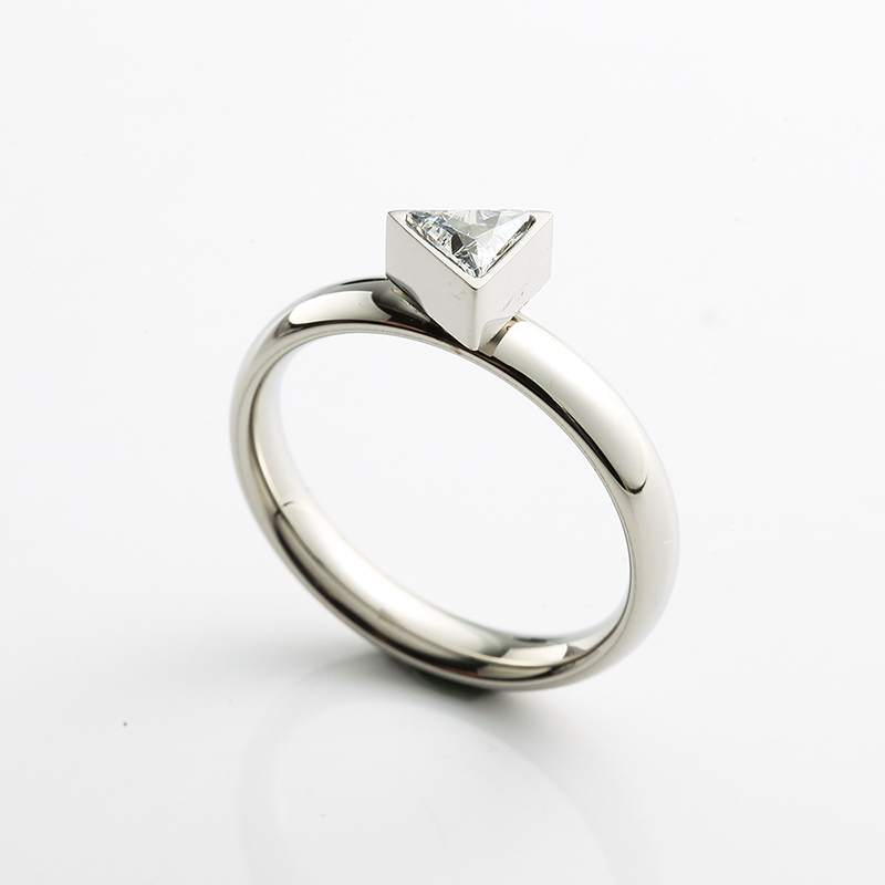 Nhẫn nữ bằng thép không gỉ Vàng \/ Vàng hồng \/ Bạc Nhẫn đá CZ