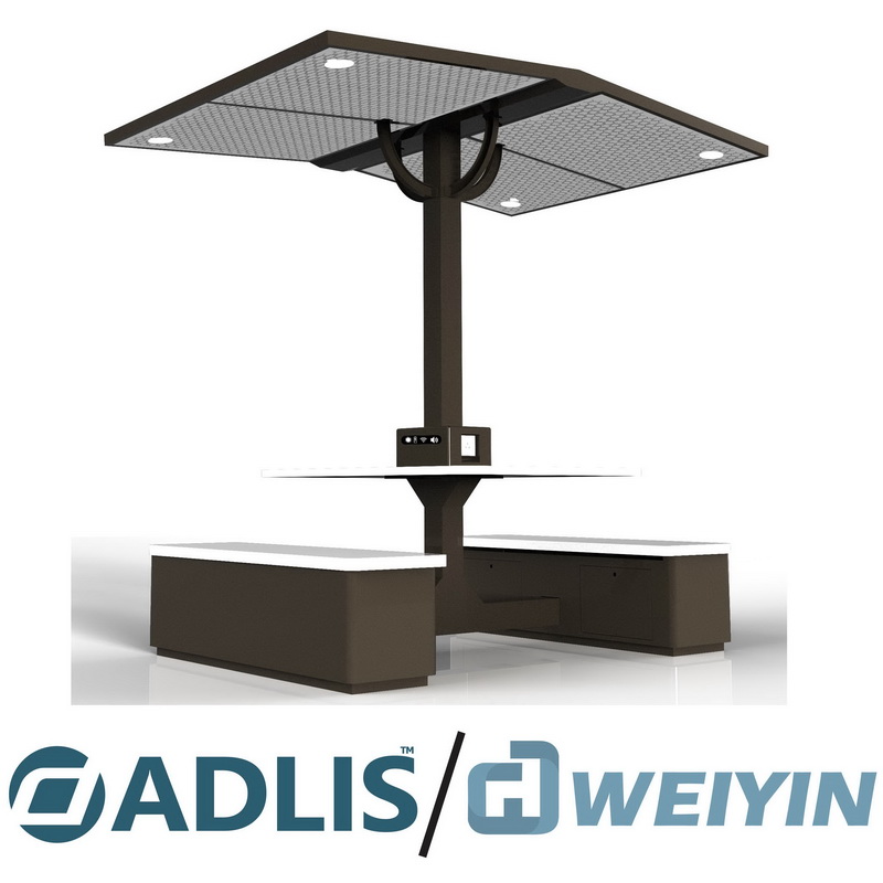 Đèn LED làm mờ Điện thoại cảm ứng cơ thể người Sạc băng ghế dự bị thông minh bằng năng lượng mặt trời