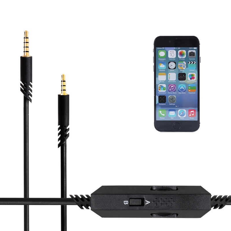 Tai nghe Cáp âm thanh 3.5 đực sang đực Cáp video với bộ điều chỉnh âm lượng MIC