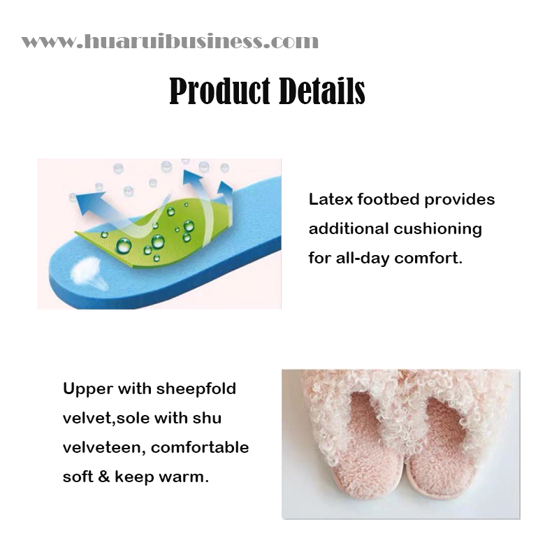 lông cừu, đế giày ở nhà, với lớp lông nhung và lớp vỏ nhựa, dưới với mảnh vải không ván
